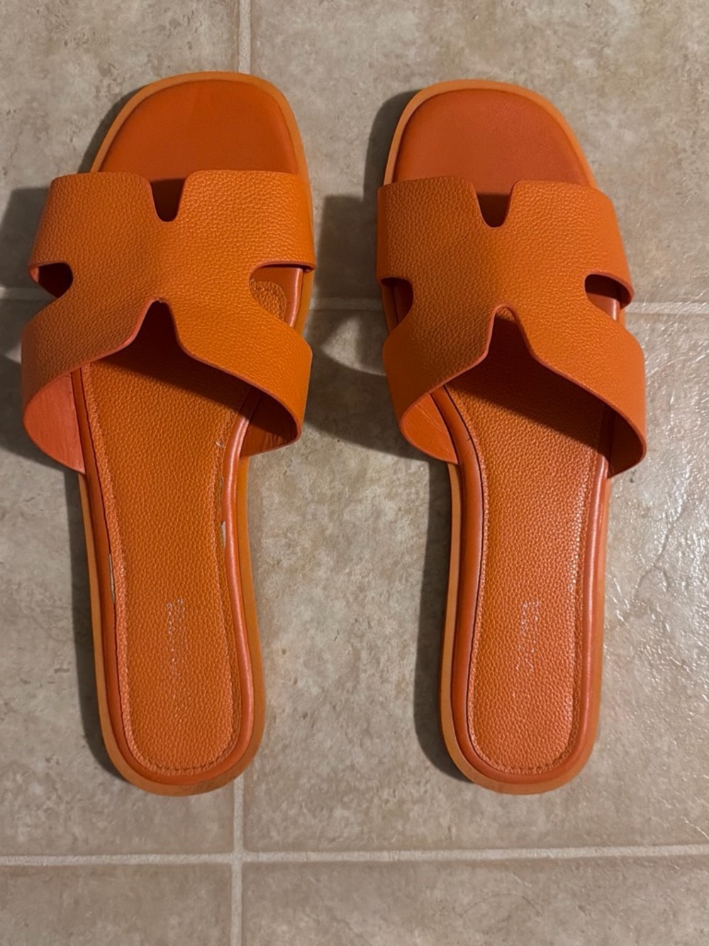 Fashion Nova Orange Slide Sandals